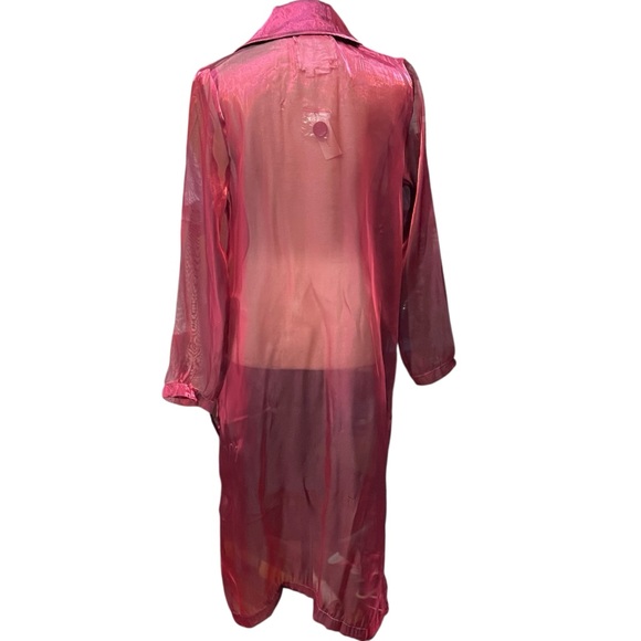 NWT Anthropologie‎ Femme Sheer Trench Coat Duster Unique Dopamine Dressing - Picture 3 of 13